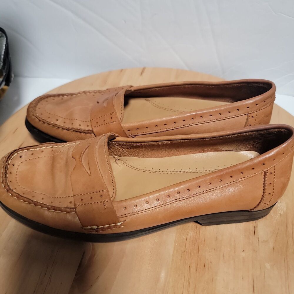 Bass Weejuns EVIE Penny Loafers Brown Leather Size 7 Womens Business - Picture 4 of 5